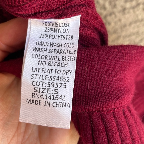 MORNING LAVENDER She + Sky Isabella Ribbed Knit Burgundy Sweater Midi Skirt - Picture 8 of 9